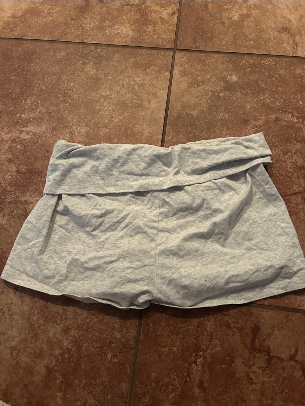 SHEIN Light Gray Fold-Over Waist Knit Shorts